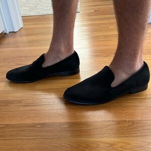 Black suede loafer